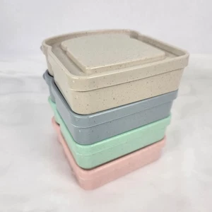 4 Sandwich Brotbehälter Kunststoff mit Deckel bunt  - Bild 1 von 8