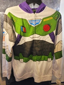 Disney Buzz Lightyear boy's white full-zip hooded sweatshirt size XL - Picture 1 of 6