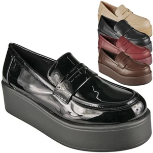 Zapatos de Plataforma Damas Sin Cordones Escuela Trabajo Acolchados Inteligentes Cómodos Niñas Mujeres Talla - Imagen 1 de 16