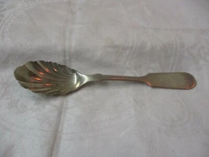 Antique Rogers Silver metal plated Sugar Shell spoon Fiddle pattern - Picture 1 of 4