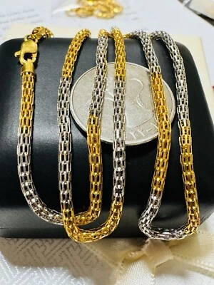 22K 22C 916 Fine Real 2tone Gold 21.5”/22” Long Snake Chain Necklace 10.8g 3.2mm - Image 1 of 4