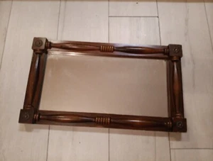 Small 19.5" Federal Cornwall Vintage Dark Wood Mirror W/Brass Florets Maine 🎁 - Picture 1 of 23