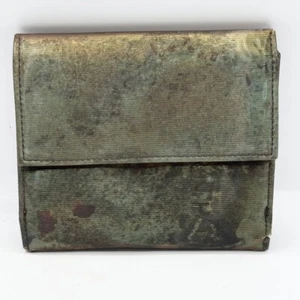 Auth Jean-Paul Gaultier V-Cyber Fold Wallet Rare Leather Green - Picture 1 of 16