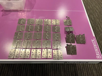 Hager 4" Esquina Cuadrada Cojinete Liso Mortaja 30 Bisagras de Puerta, Níquel Satinado Foto 1 de 4