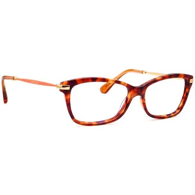 Jimmy Choo Eyeglasses 96 7VJ Havana/Orange Glitter/Gold Cat Eye Italy 52[]15 140 - Image 1 of 4