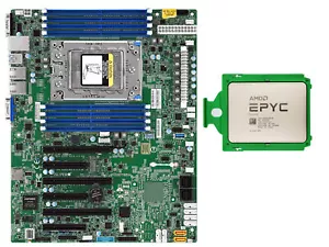 Advanced Micro Devices EPYC 7402P+Supermicro H11SSL-i 24core combinazione 48 thread 2,8 GHz - Foto 1 di 1
