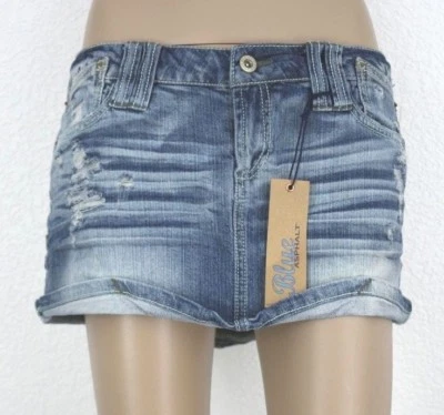 NUEVAS faldas cortas de mezclilla para mujer azul asfalto talla 7 Foto 1 de 4