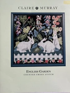 Claire Murray Cross Stitch Booklet "English Garden" Pattern only Bunnies - Picture 1 of 4