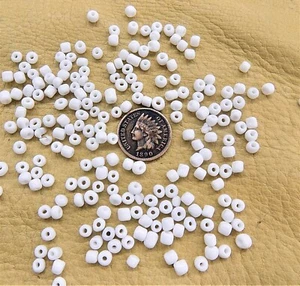 Pony Beads 1/2 LB BULK 6/0 SKY White CB41 Antique African Style Trade - Picture 1 of 1