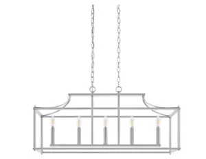 Home Decorators Crestview 34" 5-Light Brushed Nickel Linear Chandelier - Picture 1 of 10