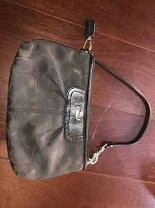 Coach Zip Wristlet Wallet Womens Satin with Hang Tag 9 X 5" Black - Picture 1 of 6