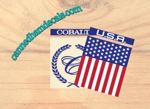 Cobalt 1970's-80's U.S.A. Boat replacement Canned Ham Decals Red White Blue - Picture 1 of 2
