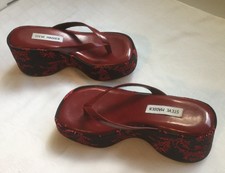 New listing
Vtg 90s Steve Madden Chunky Red Black Platform Kimono Geisha Sandals Wedge Shoes