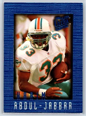 1996 Fleer Ultra Sensations Karim Abdul-Jabbar Rookie Blue Parallel RC #55 - Image 1 of 2