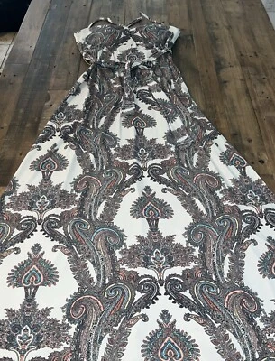 Maxi Vestido Bisou Bisou Blanco Paisly Sin Mangas Abstracto Talla 10 Foto 1 de 4