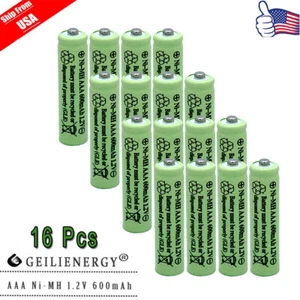 16PCS AAA 3A NIMH 600mAh 1.2v Rechargeable Battery For Garden Solar Light Green - Picture 1 of 6