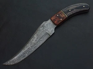 12" CUSTOM HAND MADE DAMASCUS STEEL HUNTING KNIFE DENSIFIED WOOD HANDLE 6922 - Bild 1 von 8