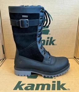 Kamik - Rogue 10 schwarze wasserdichte Damen-Winterstiefel aus Leder -20°C neu im Karton - Bild 1 von 5