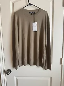 NWT Theory Men's Crew Neck Pullover Regal Wool Fawn Melange Brown XXL Sweater - Picture 1 of 4