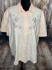 Vintage Jane Ashley Woman Plus sz 22/24 Button-up shirt top fish embellished