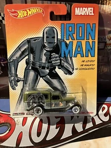 2014 HOT WHEELS IRON MAN ‘34 DODGE DELIVERY MARVEL REAL RIDERS PREMIUM - Picture 1 of 3