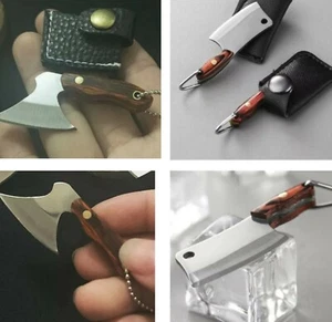 Mini Stainless Steel Butcher Knife Hatchet Axe Clever Set of 2 - Picture 1 of 9