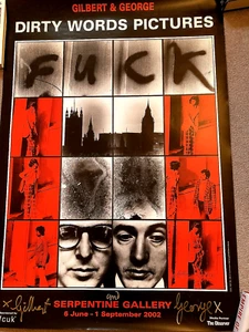 Gilbert & George Dirty Words Pictures póster firmado en oro Serpentine Gallery - Imagen 1 de 2