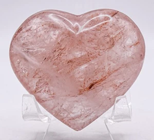 2,7" 135g Hämatoid Feuerquarz Herz poliert natürliches Kristall Mineral Madagaskar - Bild 1 von 6