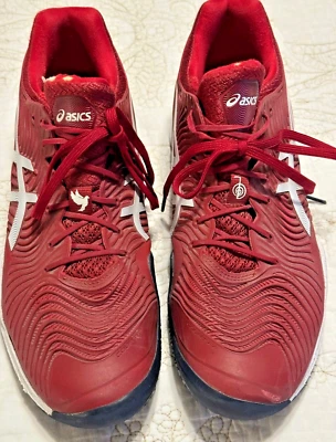 Asics Court FF 3 Novak 男式网球鞋(红色/白色)11.5 码 — 第 1/4 张图片