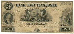 1854 Bank of East Tennessee TN $5 No.111 (L1443) - Picture 1 of 2