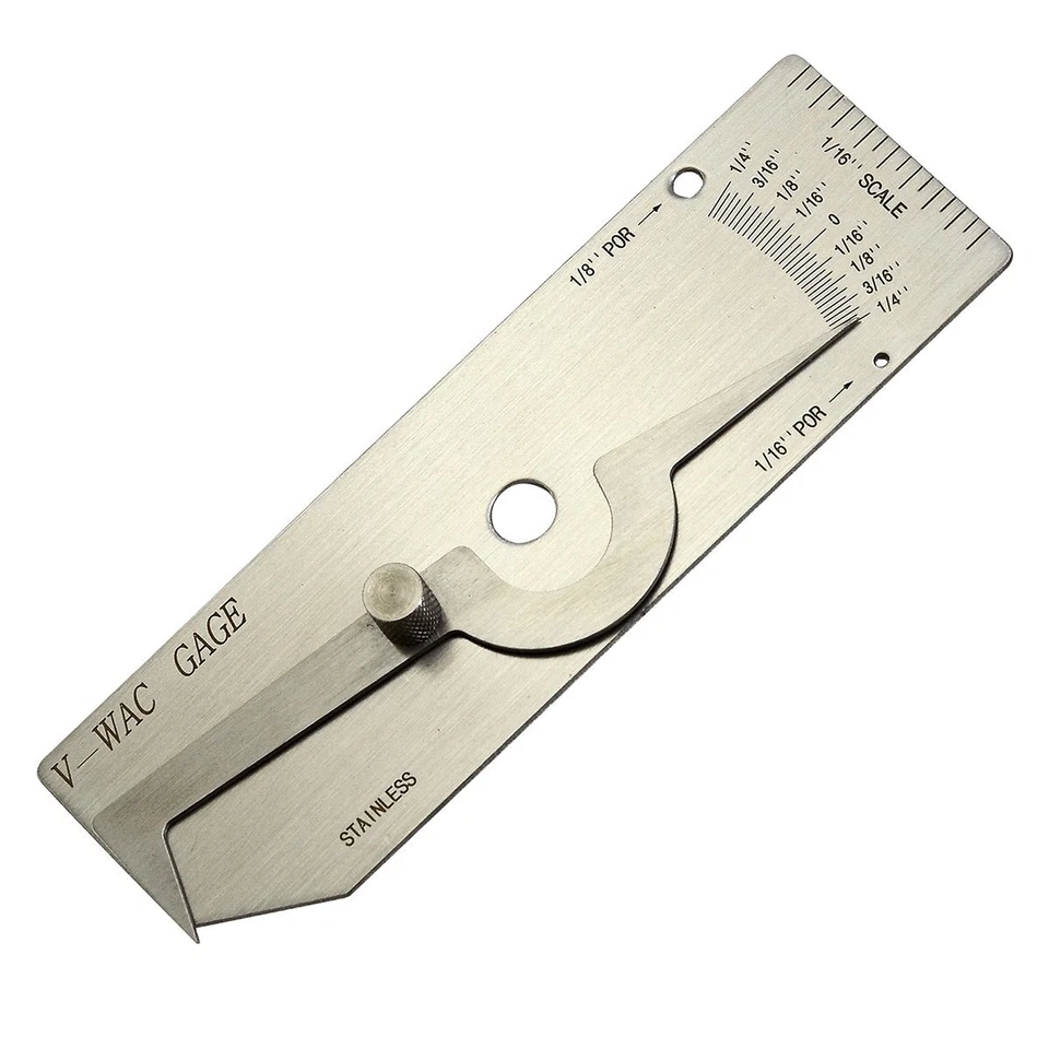 V WAC Single Weld Gage Inch Inspection Gauge Stainless Steel Undercut Silver