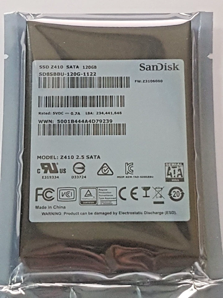 120 GB SATA III SanDisk Z410 SD8SBBU-4.2oz-1122 SSD Tlc 2.5 " Hard Drive New - Image 1 of 1