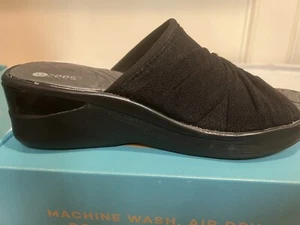 Bzees Womens Smile II Black Striped Wedge Sandals Shoes 8.5 (b2) - Picture 1 of 7