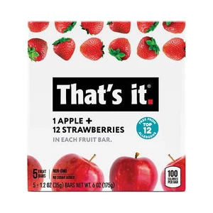 That's it. 100% Natural Gluten-Free Soft & Chewy Apple + Strawberry Fruit Bars - Picture 1 of 17