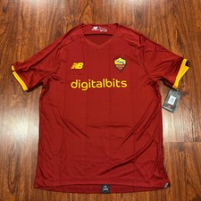 2021-22 New Balance Men’s AS Roma Home Soccer Jersey Large L Forza Roma