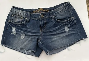 Almost Famous Jean Shorts Junior Teens Denim Jean Shorts Size 7 Embroidered - Picture 1 of 11