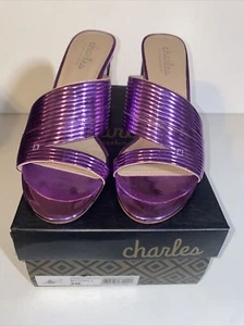 Scarpe CHARLES BY CHARLES DAVID Rhythmic 3 lilla metallizzate lisce taglia 8M - Foto 1 di 8