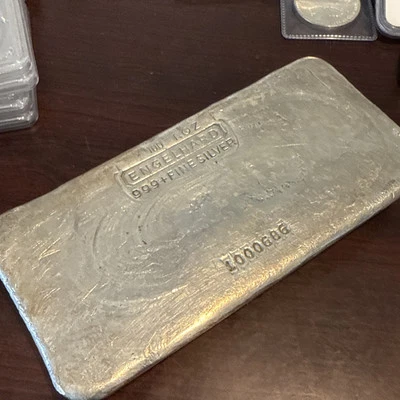 Barra de plata de 100 oz - Engelhard (2da serie, serie de 7 dígitos #) ¡serie baja! 1000686 Foto 1 de 4