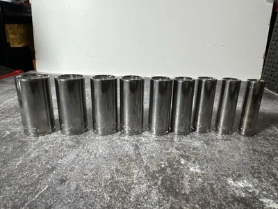 Blue Point 3/8" Drive SAE Deep 12 Point 10 PC Socket BLPL381 Sockets Lot - Image 1 of 3