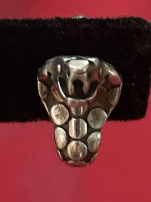 ДЖОН ХАРДИ Кобра Китайский Год Змеи Галстук Заколка на Лацкан Серебро - Изображение 1 из 4