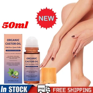 Organic Golden CastorOil Roll-On with Rose Quartz | 100%Pure for S kin 50 ML - Picture 1 of 17