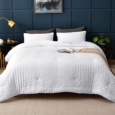 AveLom Seersucker King Comforter Set (104x90 inches), 3 Pieces - 100% Soft - Изображение 1 из 4