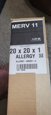 Four MERV 11  Allergy AirX Filters, 20 x 20 x 1 - Image 1 of 2