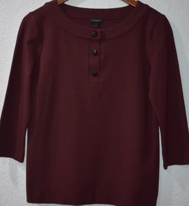 Talbots S Top Pullover Boat Neck Ponte Knit 3/4 Sleeve Stretch Career Casual - Picture 1 of 15