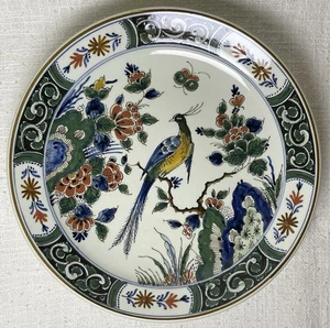 Delft De Porceleyne Fles Plato Policromado Pájaro Flores Dm24cm H3,5cm Nº 1801 - Imagen 1 de 2