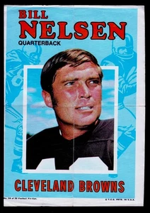 1968 Topps Football Poster Pin-Up  #16 - Bill Nelson - Cleveland Browns - Picture 1 of 2