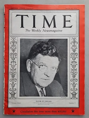 Time Magazine August 28, 1933 Issue - Mayor Edward J. Kelly of Chicago - Image 1 of 2