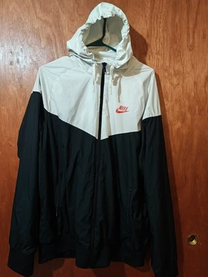 Nike Sportswear Windrunner Jacket Black White Size XL Hooded Windbreaker 90s Y2k - Image 1 of 4