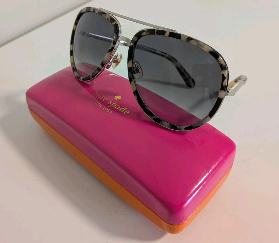 Gafas de sol Kate Spade Makenzie/S W22 - 58/16 - marco plateado/manchado - con estuche Foto 1 de 4