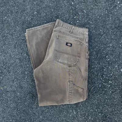Vintage Dickies Carpenter Pants 34x32 Mens Faded Brown Distressed 90s USA Work - Image 1 of 4